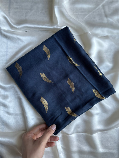 Golden Fantasy Feathers- Navy Blue