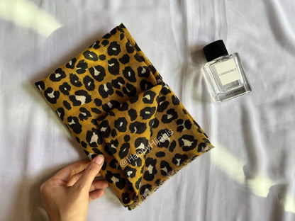 Cheetah Print-Viscose Hijabs- Mustard