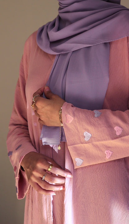 Pinky blush- Showstopper Hearts Abaya