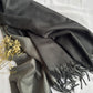 Reversible Woollen Pashmina- Black+Grey