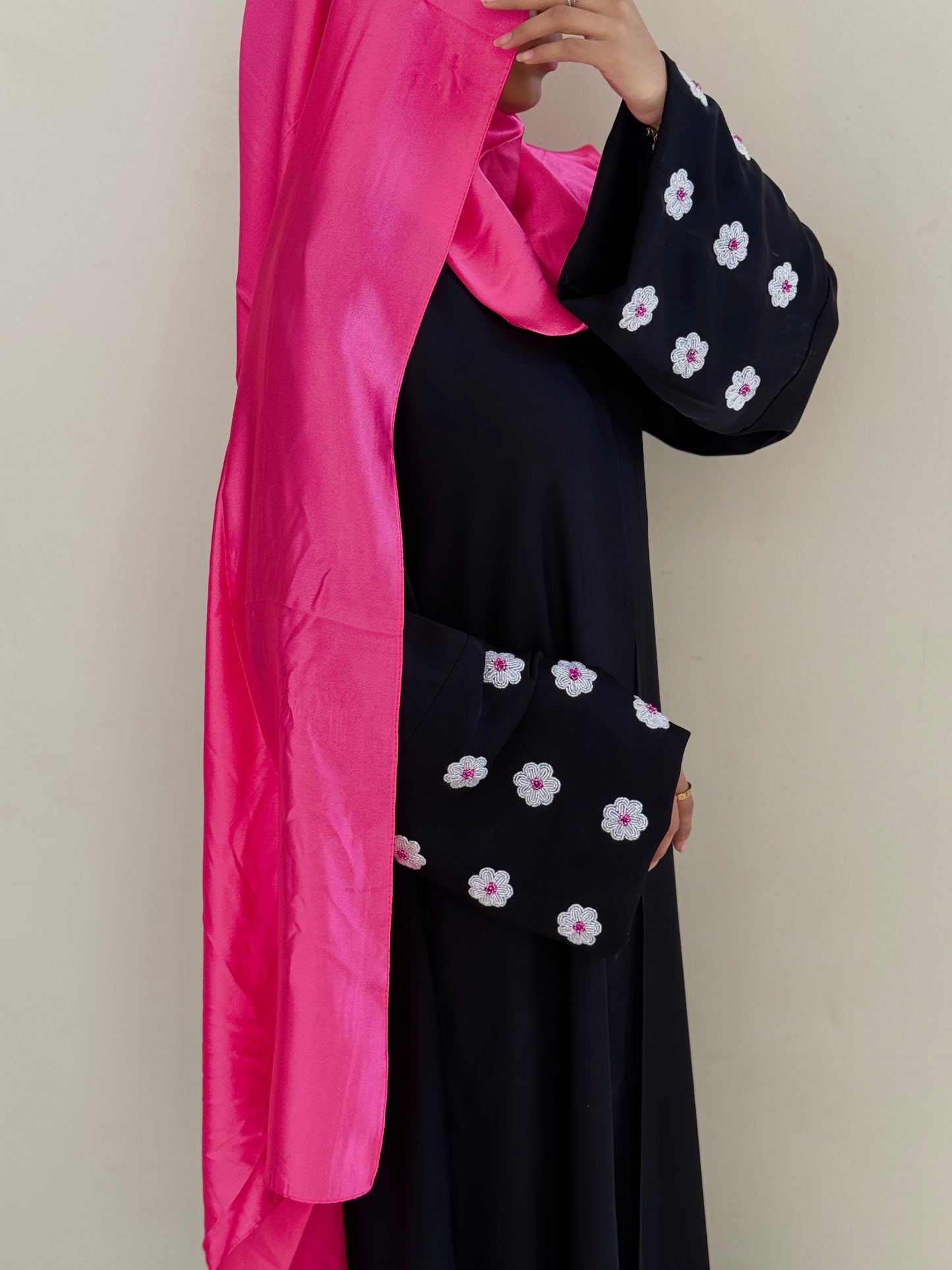 Layali Abaya- Blooming Black