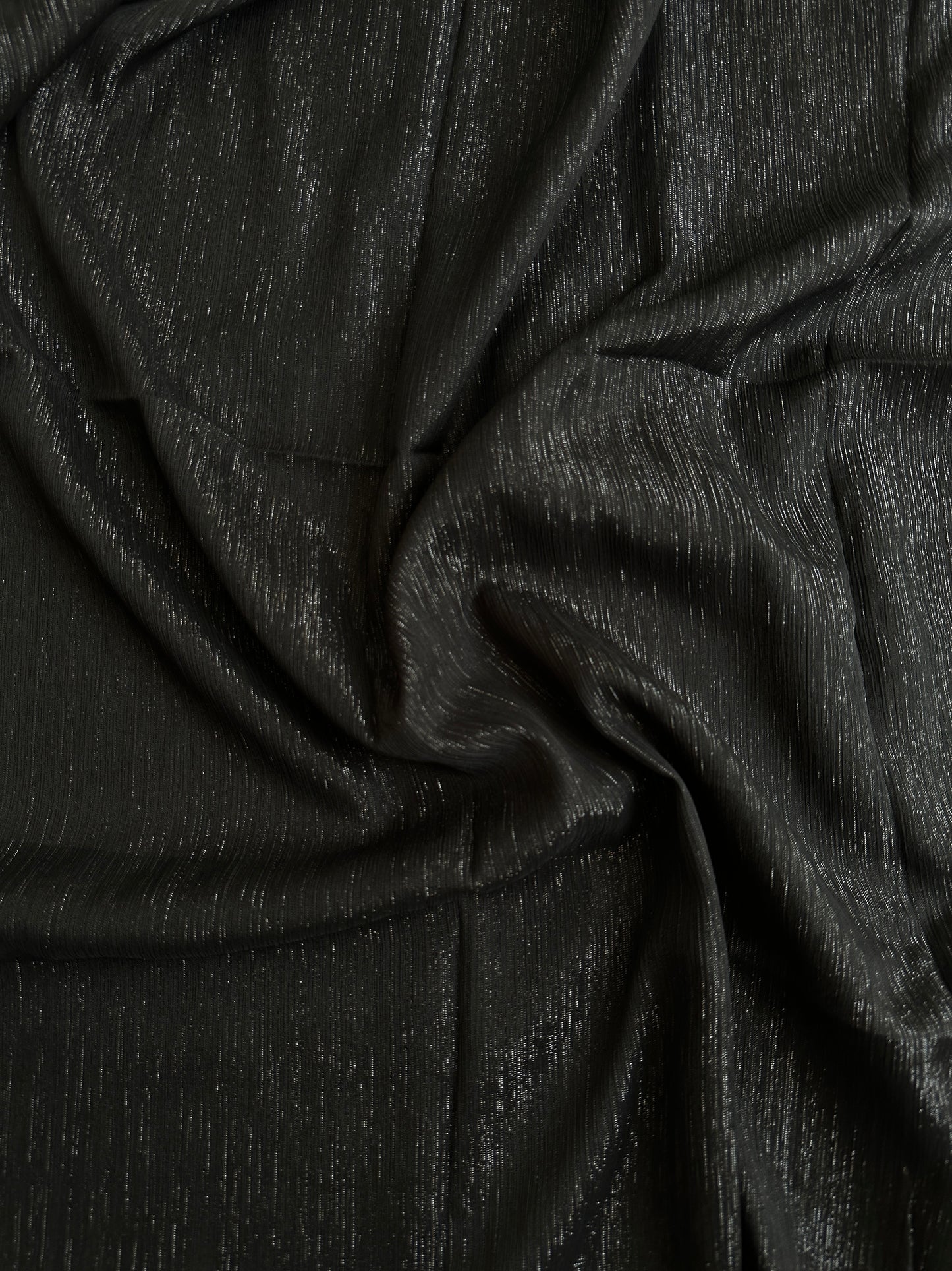 Metallic Sheen Chiffon- Black