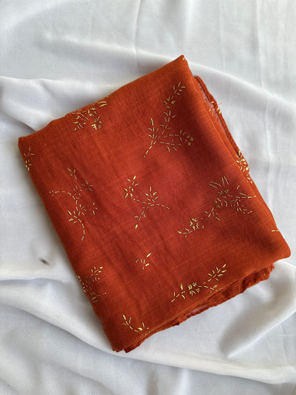 Gold Foil Patterns- Turkish Lawn- Rust