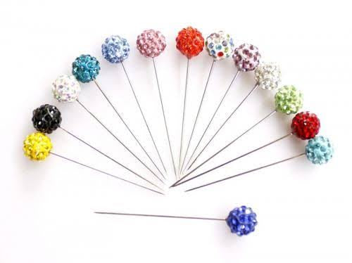 Fancy Stone Studded Pearl Pins Wheel- Multicolored