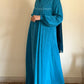 Teal Tales- Self Print Sheen Nida Abaya