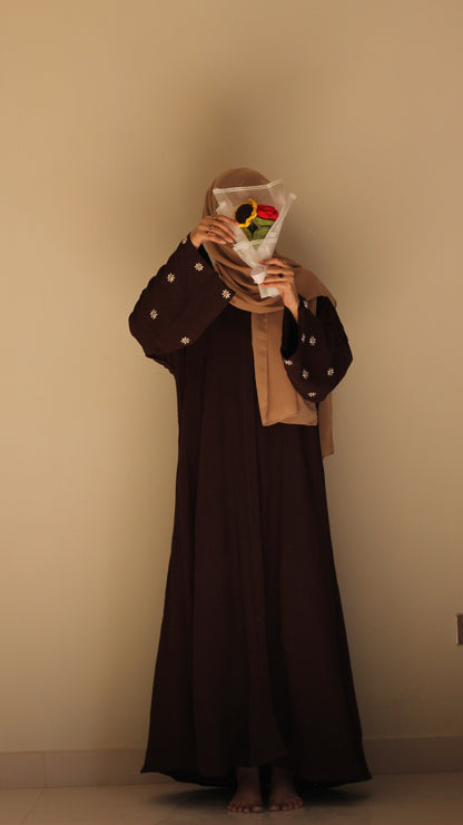 Brown Daisies Abaya