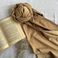 Reversible Woollen Pashmina- Tan Brown+Nude