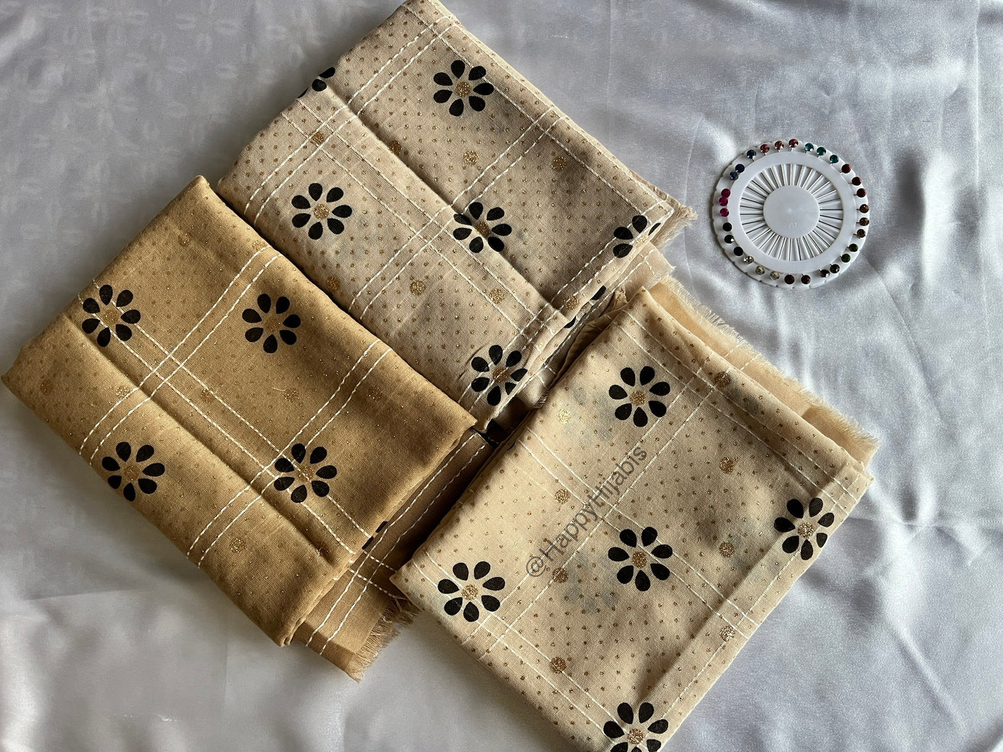 Fancy Floral Grids- Wood Brown