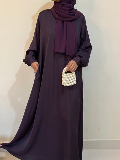 Everyday Staple Abaya- Brinjal Purple