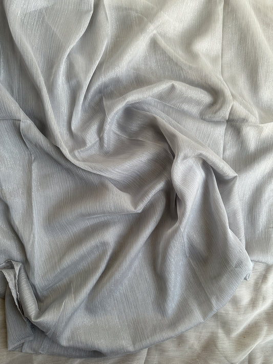 Metallic Sheen Chiffon- Silver