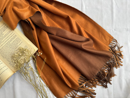 Reversible Woollen Pashmina- Cinnamon+Chocolate