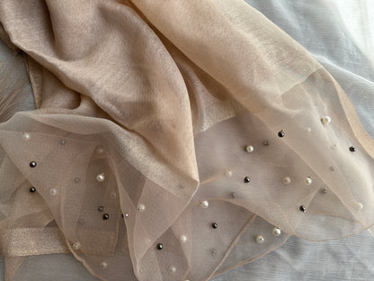 Pearl Organza-Nude- Luxury Hijabs