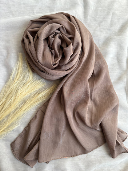 Metallic Sheen Chiffon- Espresso