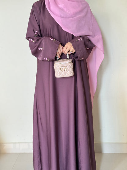 Pink Peony- Embroidered Abaya