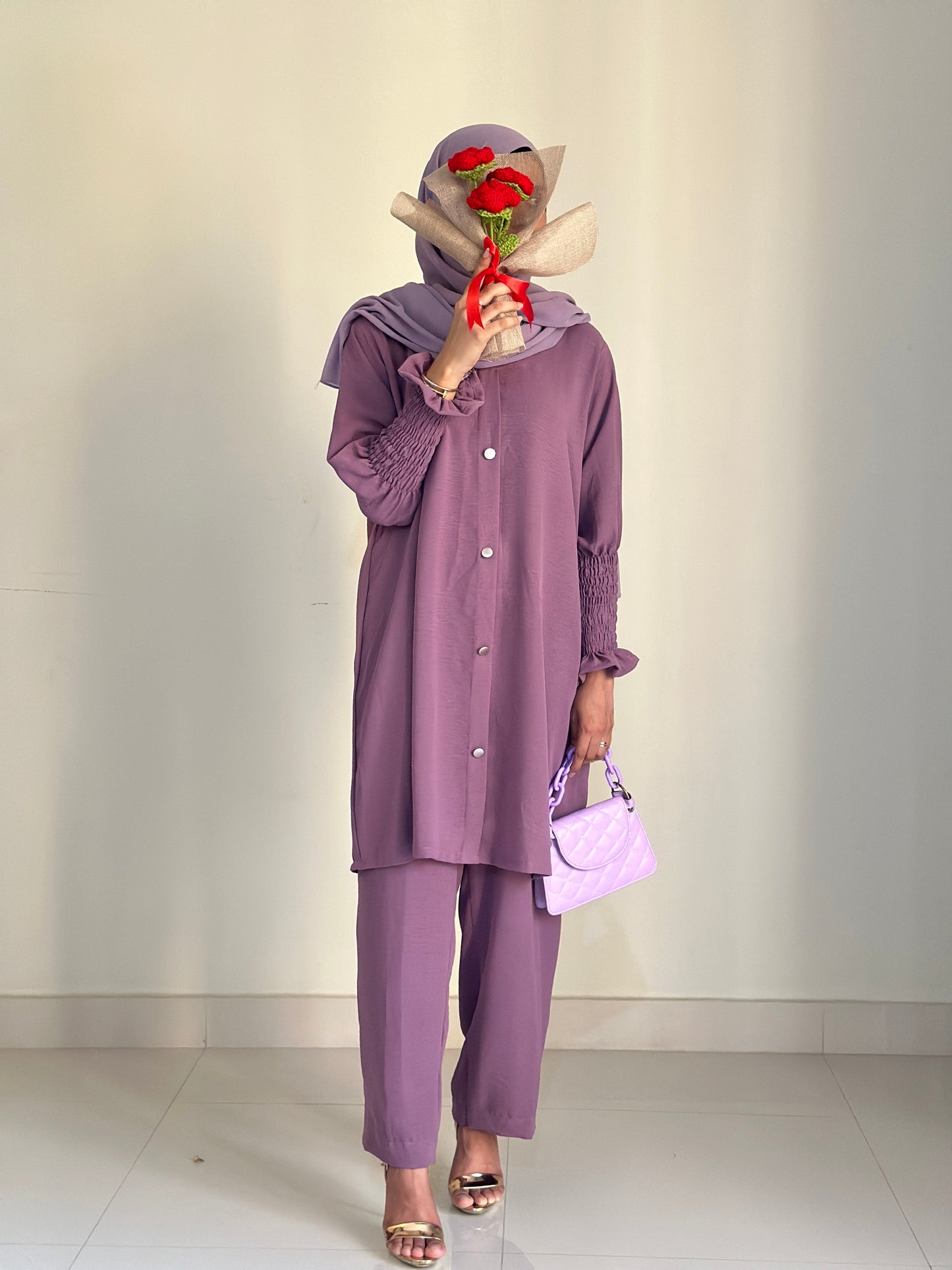 Modest Coord Set- Muave Purple