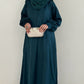 Bottle Green- Self Print Sheen Nida Abaya