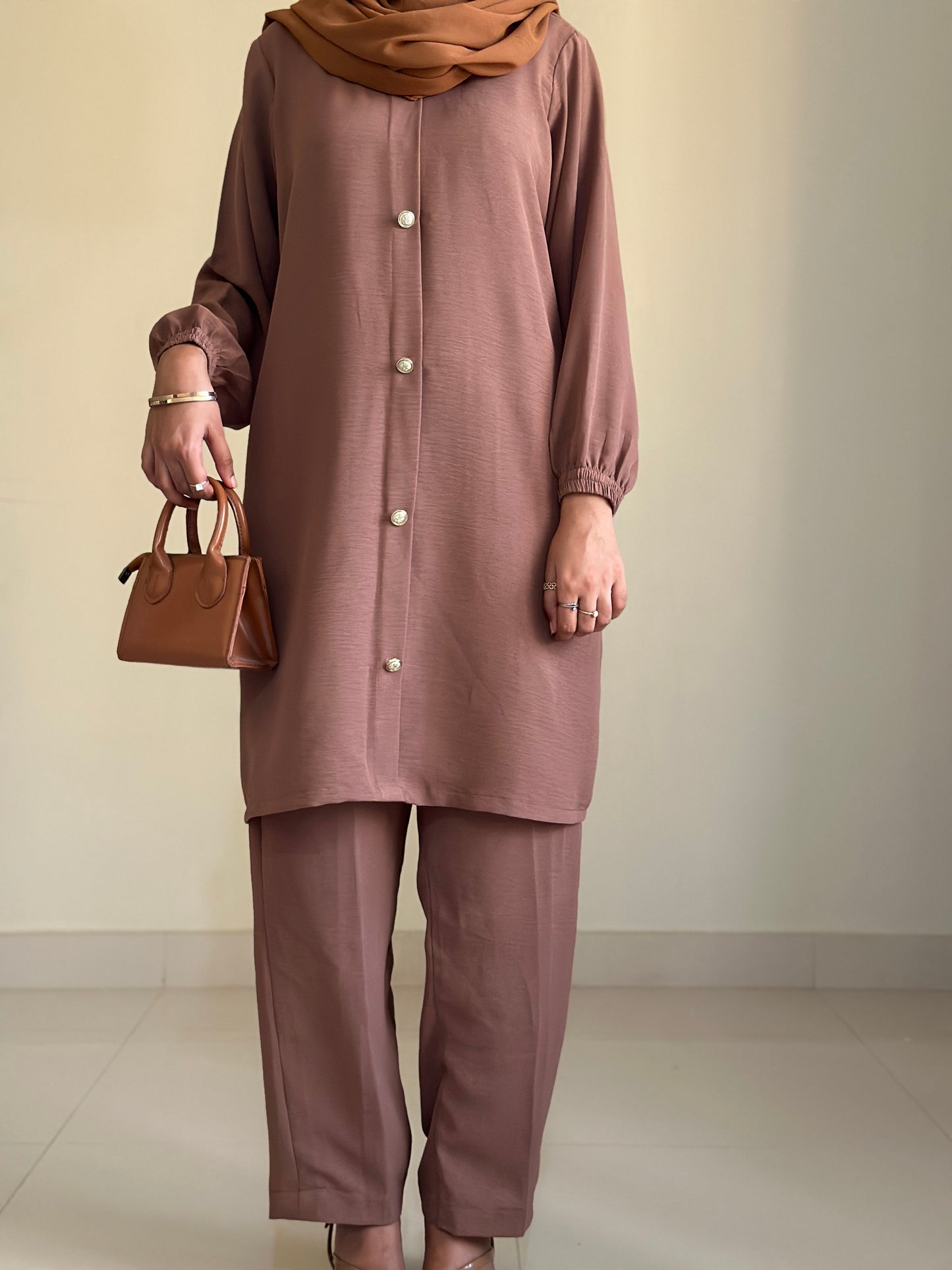 Modest Coord Set- light Brown