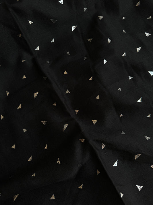 Pyramids Silver Foil Hijabs- Black