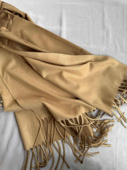 Reversible Woollen Pashmina- Tan Brown+Nude