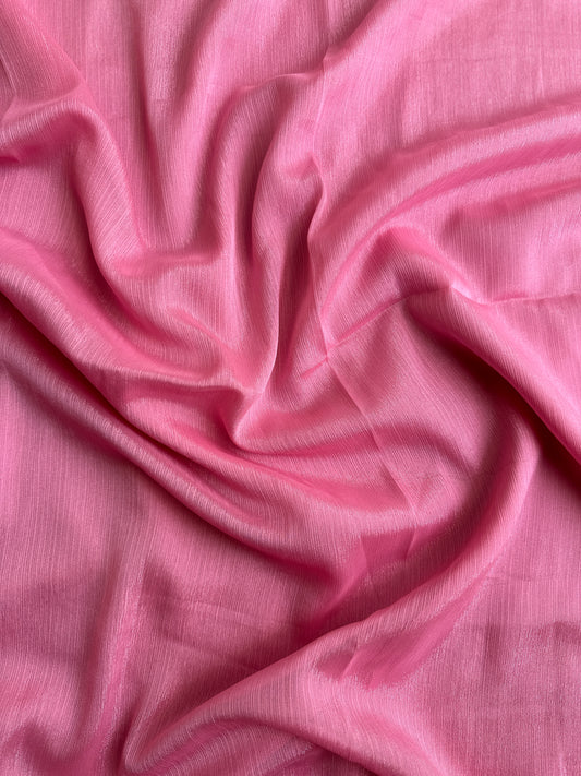 Metallic Sheen Chiffon- Barbie Pink