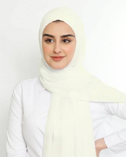 Instant Chiffon Hijab- White