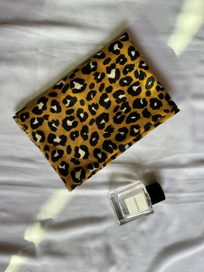 Cheetah Print-Viscose Hijabs- Mustard