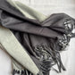 Reversible Woollen Pashmina- Charcoal+Silver