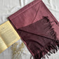 Reversible Woollen Pashmina- Grape purple+Eggplant