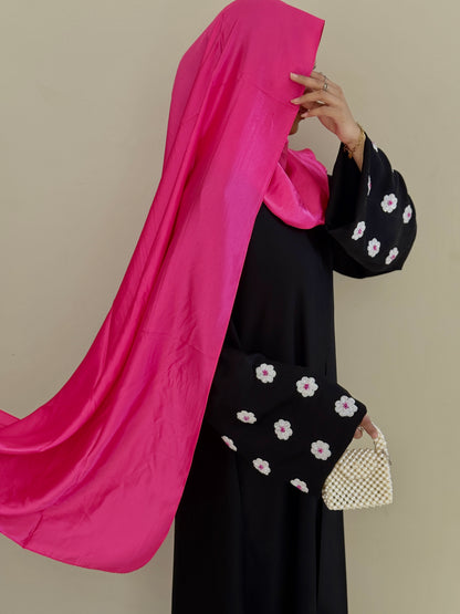 Layali Abaya- Blooming Black