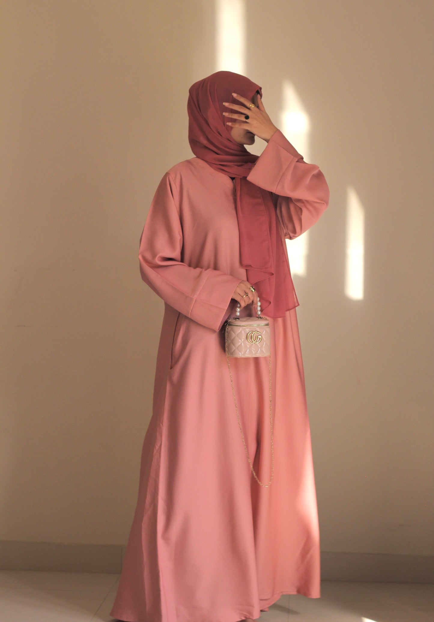 Staple Thobe Abaya- Powder Pink