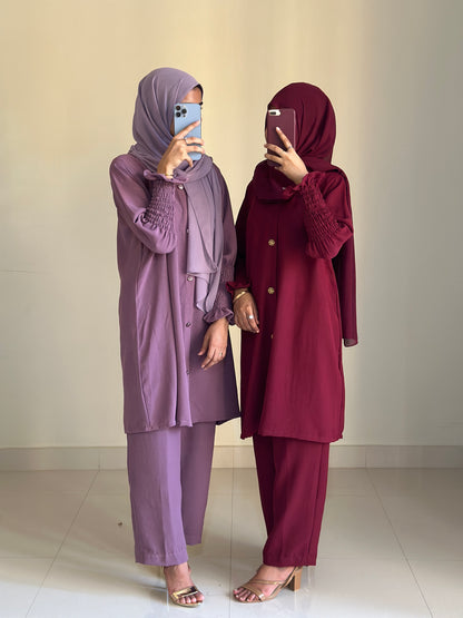 Modest Coord Set- Maroonish Mulberry