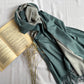 Reversible Woollen Pashmina- Sage Green+Grey