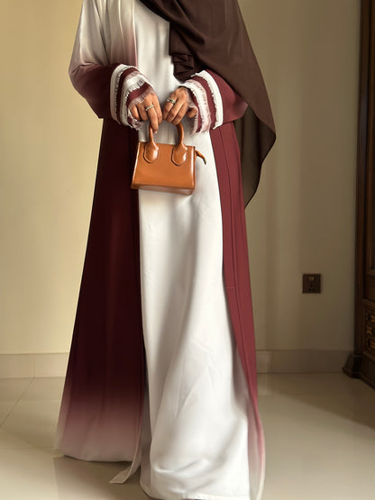 Ombre Coat Abaya- Choco Lava