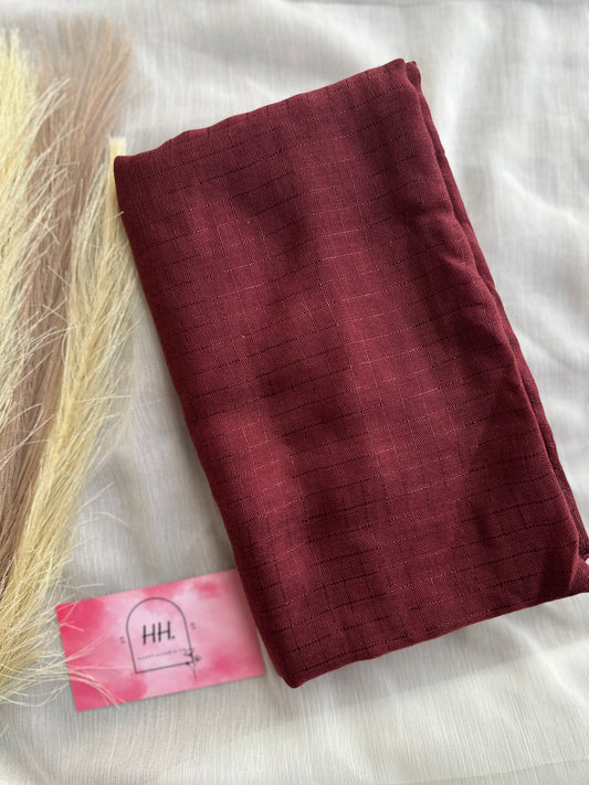 Self Grids- Viscose lawn hijab-Deep Maroon