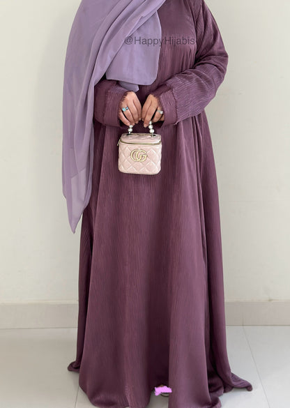 Soft Muave - Self Print Sheen Nida Abaya