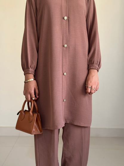 Modest Coord Set- light Brown