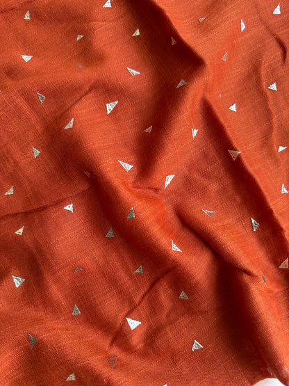 Pyramids Silver Foil Hijabs- Rust