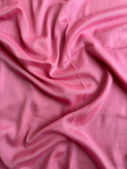 Metallic Sheen Chiffon- Barbie Pink