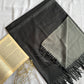 Reversible Woollen Pashmina- Black+Grey