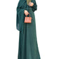 Bottle Green- Self Print Sheen Nida Abaya