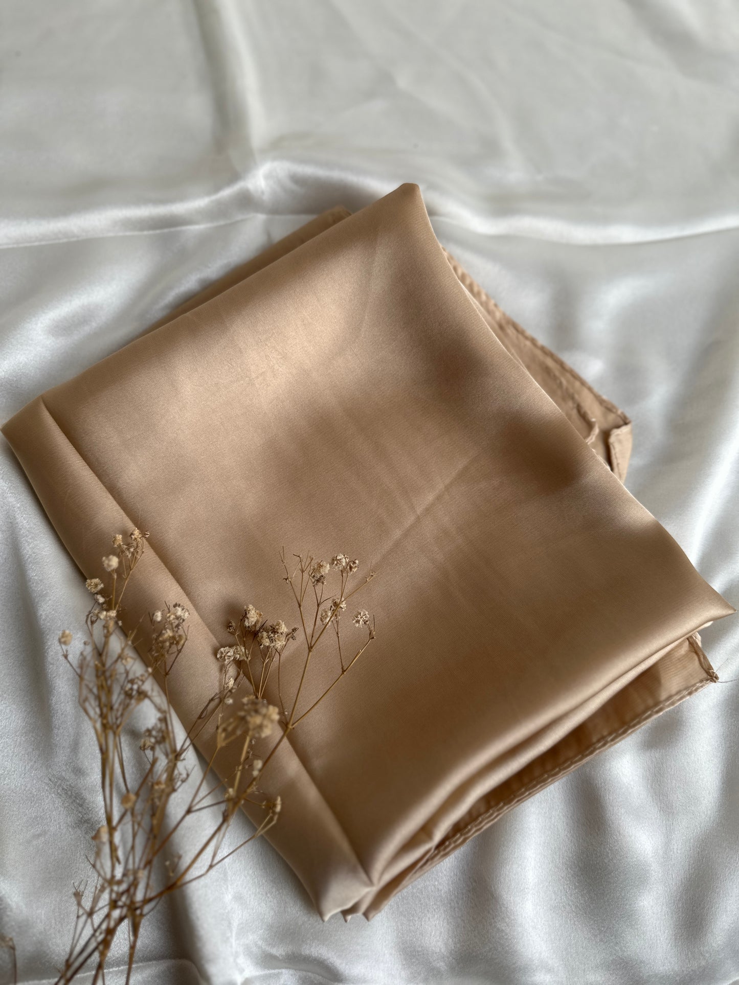 Satan Silk Hijabs- Nude Gold