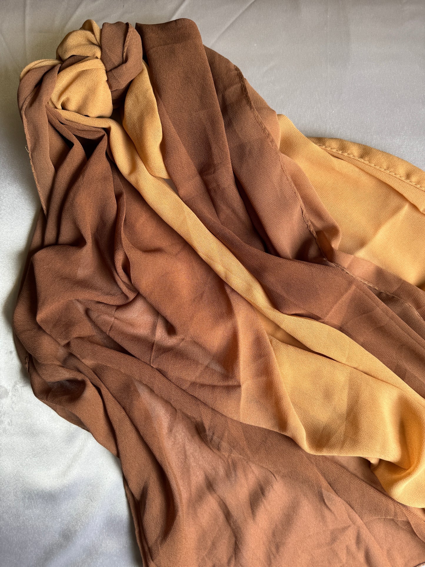 Ombre Georgette Hijab (Almond-Toffee)