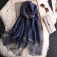 Golden Beaded Organza- Navy Blue- Luxury Hijabs