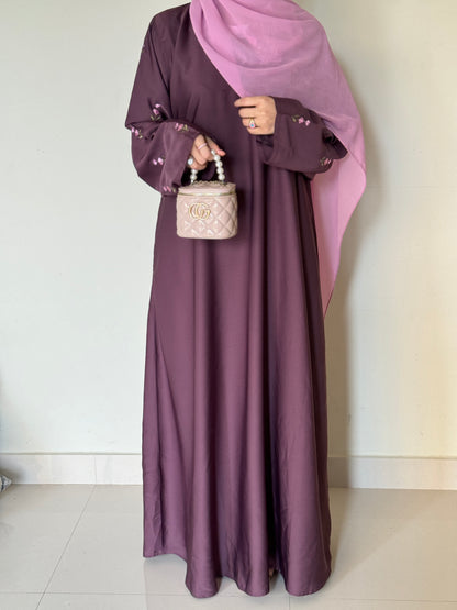 Pink Peony- Embroidered Abaya