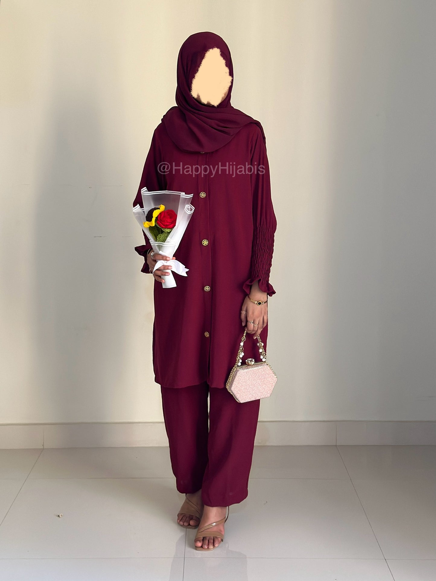 Modest Coord Set- Maroonish Mulberry