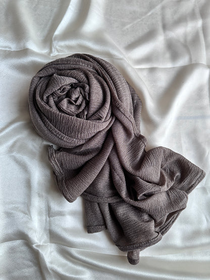 Moonlight Crumpled Jersey Hijabs- Espresso Brown