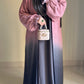 Ombre Coat Abaya- Pink- Grey