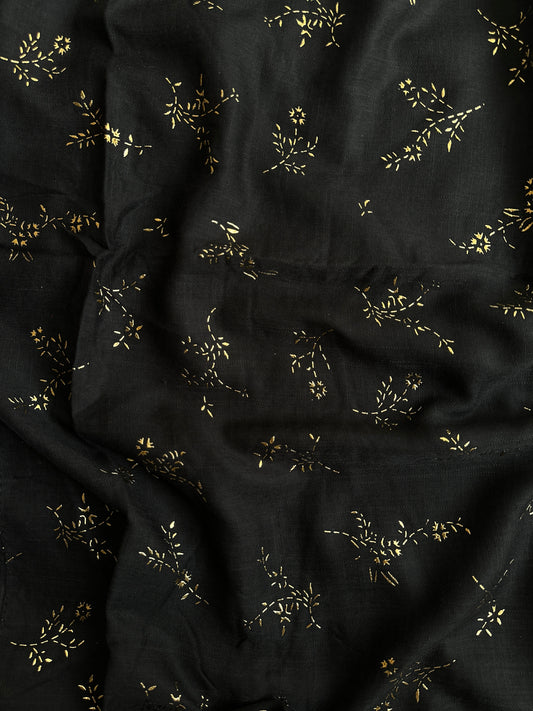 Gold Foil Patterns- Turkish Lawn- Black