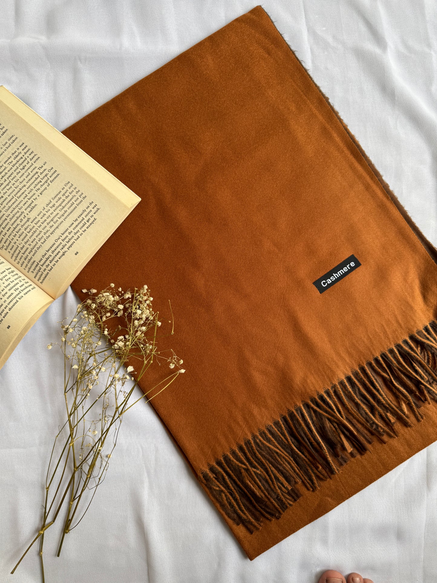 Reversible Woollen Pashmina- Cinnamon+Chocolate