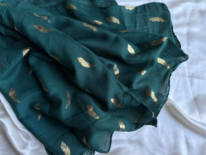 Golden Fantasy Feathers- Dark Green